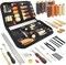 Leather Working Tools for Beginners: Professional Leather Craft Kit with Waxed Thread Groover Awl Stitching Punch for Leathercraft Adults Gifts